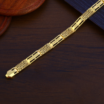 Mens Plain Gold Fancy Bracelet-MPB129