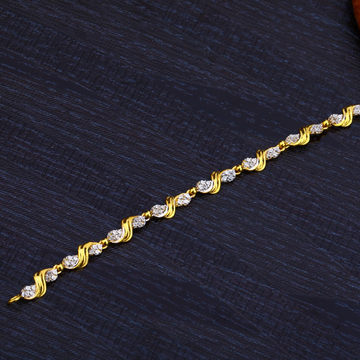 Ladies 22K Fancy Gold Cz Bracelet-LB178
