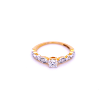 Vintage style solitaire diamond engagement ring
