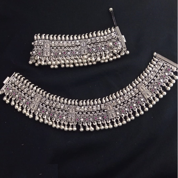 925 Pure Silver Antique Payal Handmade PO-208-28 by 