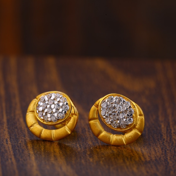 22CT Gold CZ Classic Ladies Tops Earrings LTE127