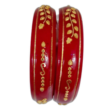 Gold Attractive Red Bangles by 
