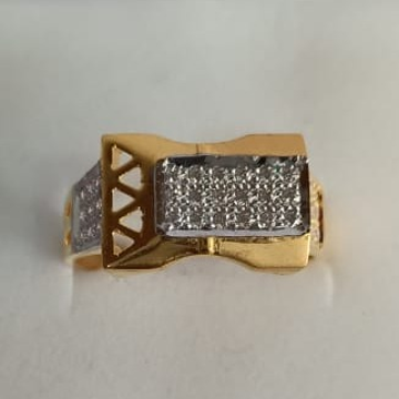 916 Gold Hallmark Latest Design CZ Ring  by Narayan Jewellers