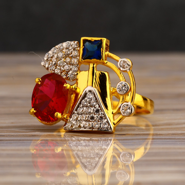 916 Gold Cz  Women's stylish Hallmark  Long Ring L...
