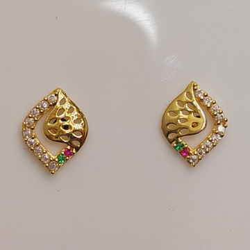 18k Gold Modern Earrings For wedding by D.M. Jewellers