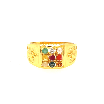 Buy Navratna Rings in 22 Karat Gold from Totaram Jewelers USA