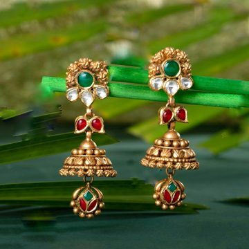22KT/ 916 Gold Antique festival Jhumka earrings fo... by 
