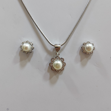 925 silver chain flower design pendant set by 