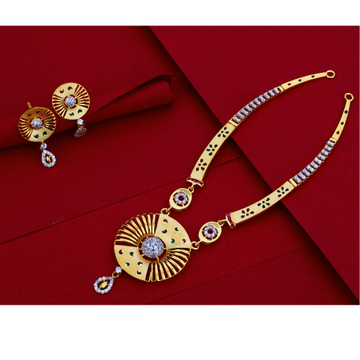 916 CZ Gold  Fancy Hallmark Necklace Set LN25