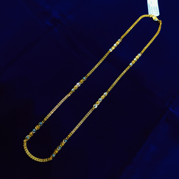 Gold micro machine+handmade chain by Ghunghru Jewellers