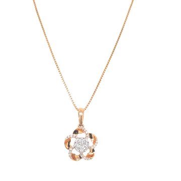 Gleaming floral diamond pendant