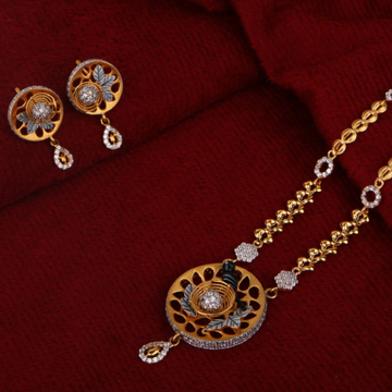 916 Gold Ladies Stylish Chain Necklace Set CN275