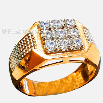 22KT Gold Stylish Indian Diamond Gents Ring