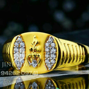 Cz & Gold Casting gents Ring 916