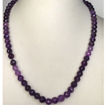 Natutal purple amethyst round shaded faceted mala JSS0018