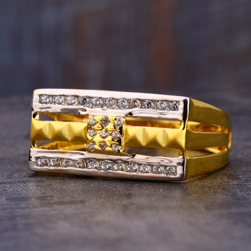 916 Gold  Delicate CZ Gentlemen's Ring MR747