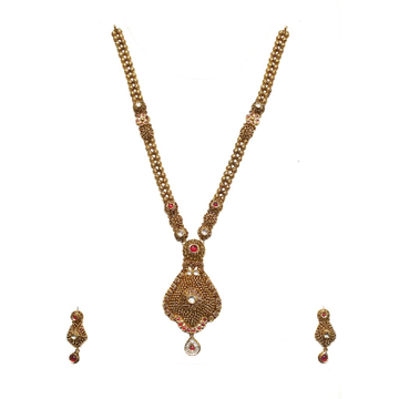 22kt Gold Antique Oxidised Necklace With Earrings...
