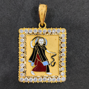 916 Gold Fancy Gent's Mogal Maa Minakari Pendant