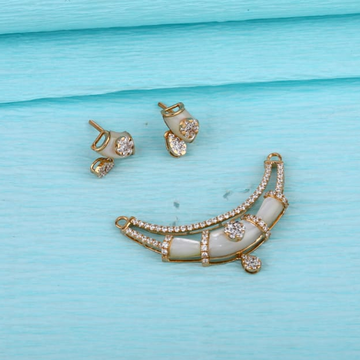 750 Rose Gold Designer Mangalsutra Pendant Set RMP...