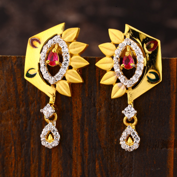 916 Gold CZ Ladies Diamond Earring LFE397