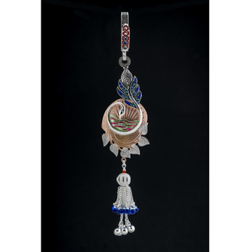 Silver attractive floral antique waist keychain by 