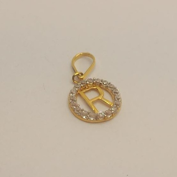 22k gold Name "R" Pendant by 
