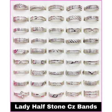 92.5 Sterling Silver Lady Half Stone Cz Bands Ms-3... by 