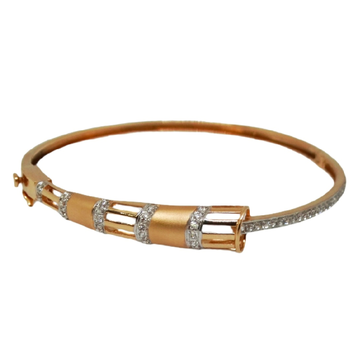 18k rose gold matte finish modern kada bracelet mg...