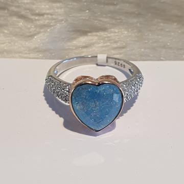 925 silver bluestone heart shape ladies ring by 
