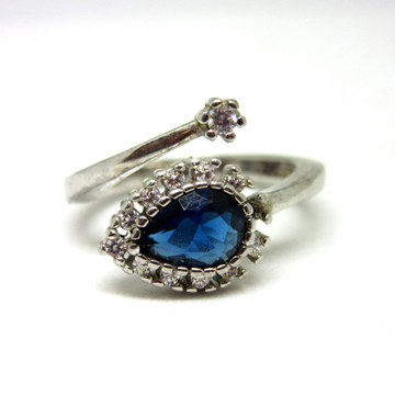 Silver 925 adjustable blue stone ring sr925-259 by 