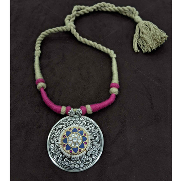 925 Sterling silver Tribal Chokar oxidized pendant... by 
