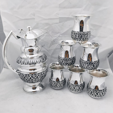 92.5% Pure Silver Stylish Jug And Glasses Set In A... by 