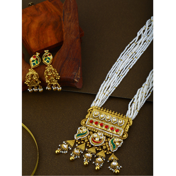 916 Gold Beautiful Prettiest Long Necklace Set 