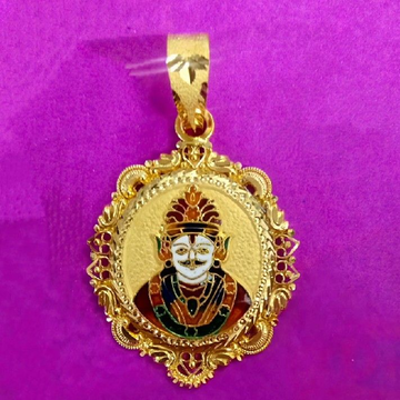 916 Gold Handmade Baliyadev Mina Pendant by Saurabh Aricutting