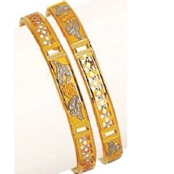 22K / 916 Gold Ladies Double Pipe Modern Kadli by Ruchit Jewellers
