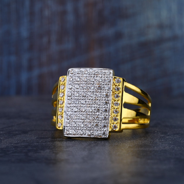 Mens 916 Fancy Gold Cz Daily Wear Ring-MR84