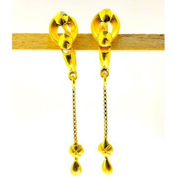 22k yellow gold simple plain earrings by 