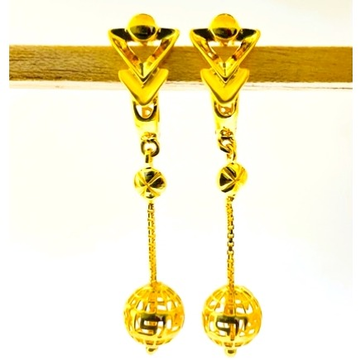 22k yellow gold traditional plain earrings by 