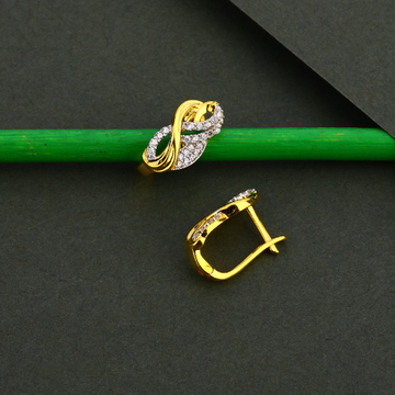 750 Gold Cz Classic Hallmark Earring  Bali LFB136