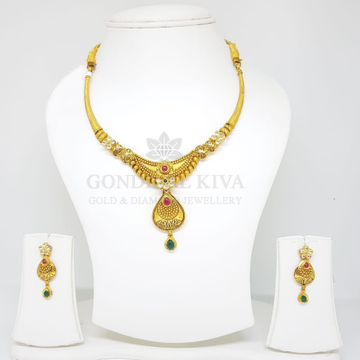 22kt gold necklace set gnh25 - gft hm50 by 