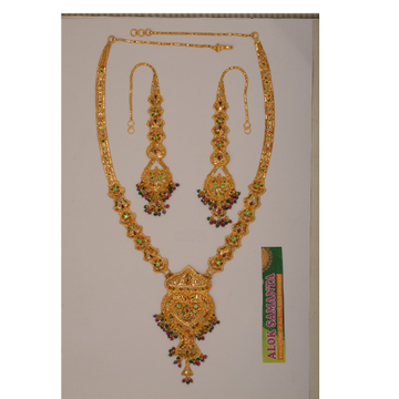 916 Gold Bridal Necklace Set by Samanta Alok Nepal
