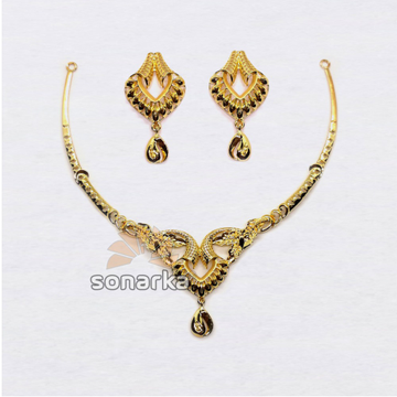 22k-Lightweight-Plain-Gold-Necklace-Set by 