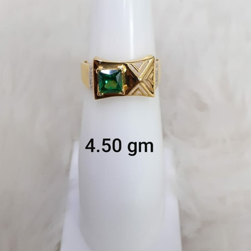 Solitaire Green stone gents ring by 