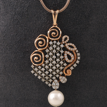 18kt rose gold designer diamond pendant  by 