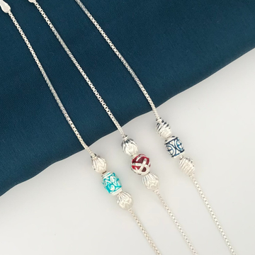 925 Silver Fancy Colorful Rakhi's by 