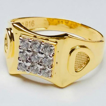 917 & 75 gold fancy gents ring by 