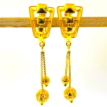 22k yellow gold classic plain earrings by 