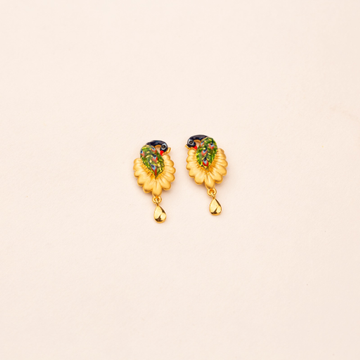 Gold peacock earrings