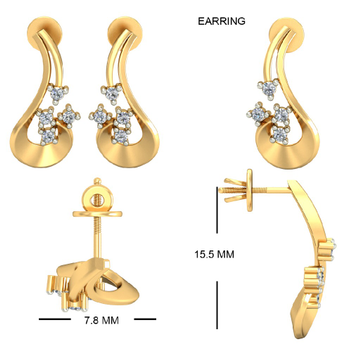 22Kt Yellow Gold Valonia Earrings For Women