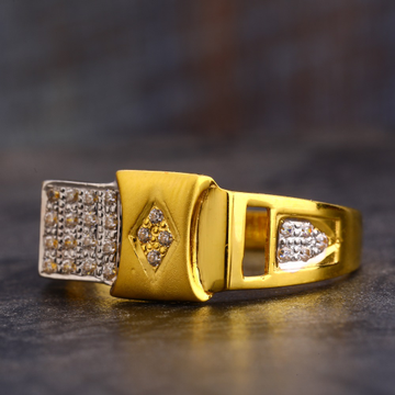 22CT CZ  Gold Hallmark Stylish Gentlemen's Ring MR...